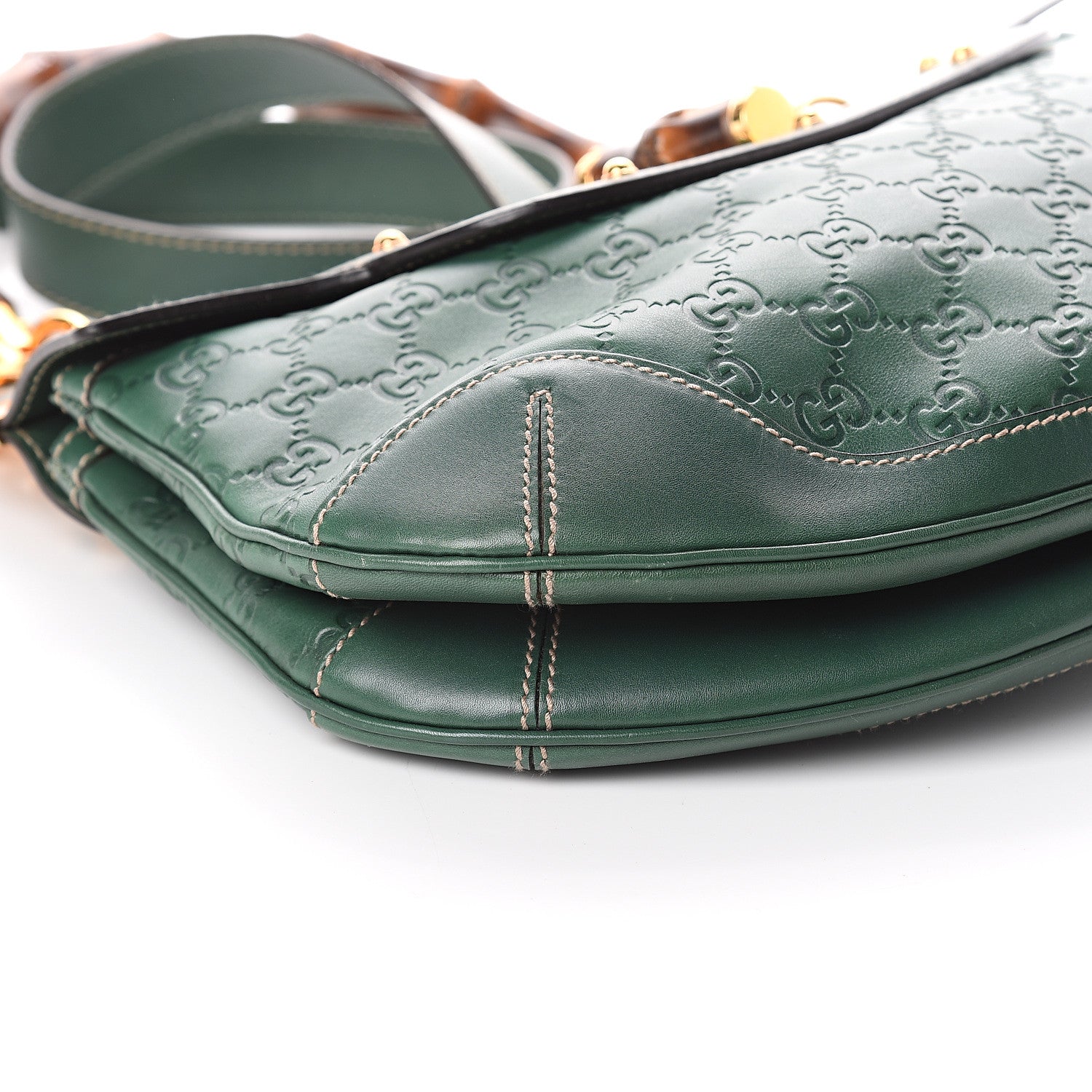 Gucci Guccissima Peggy Bamboo Top Handle Bag Green 7 of 8