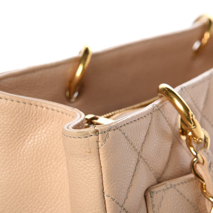 Chanel Caviar Quilted Grand Shopping Tote GST Beige Clair 17 of 18