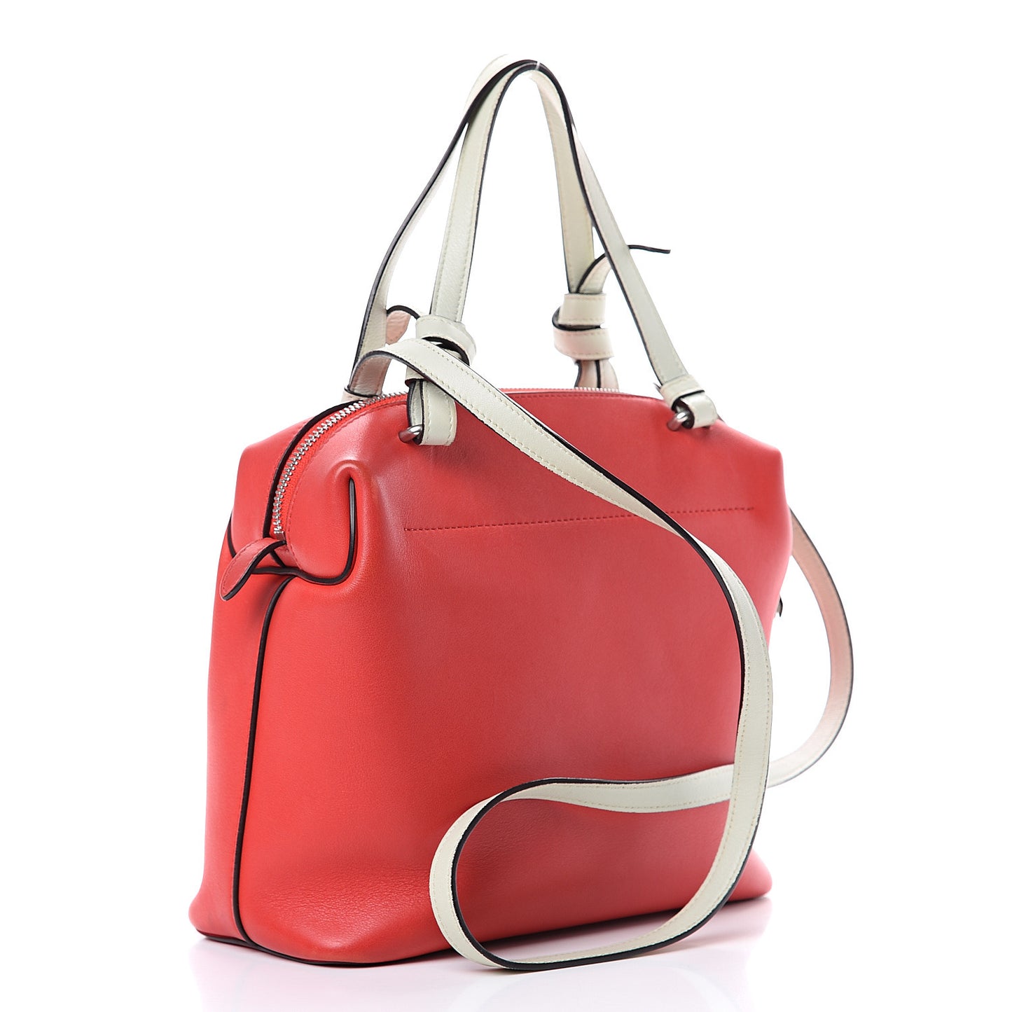 Lambskin Small Soft Cube Satchel Bright Red