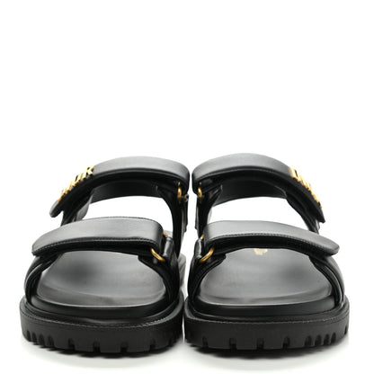 Christian Dior Lambskin Dioract 10mm Sandals 36.5 Black 2 of 9