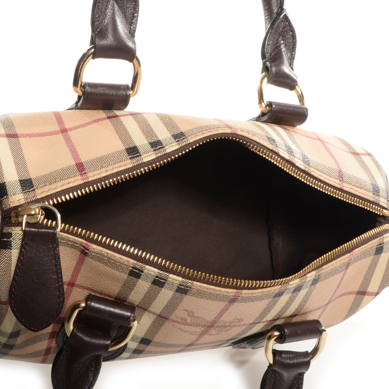Burberry Haymarket Check Small Chester Bowling Bag Chocolate 5 of 8