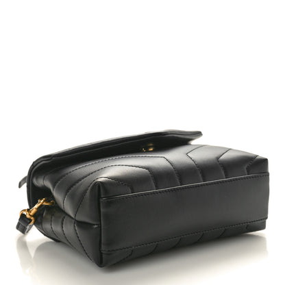 Saint Laurent Calfskin Y Quilted Monogram Toy Loulou Crossbody Bag Black 4 of 11