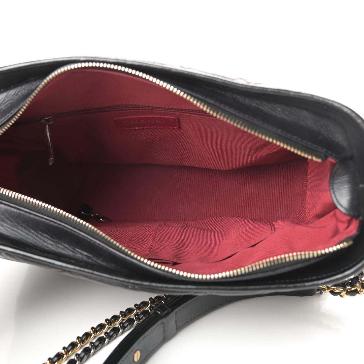 Aged Calfskin Quilted Medium Gabrielle Hobo Black