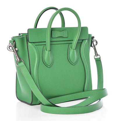 Celine Drummed Calfskin Nano Luggage Mint 3 of 12