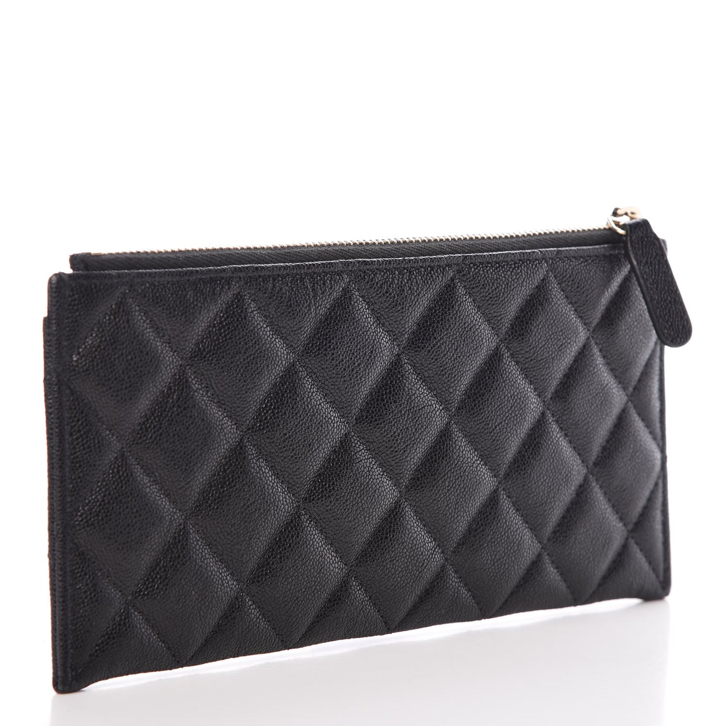Caviar Quilted Classic Zip Boy Pouch Black
