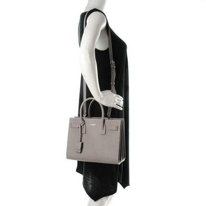 Saint Laurent Grained Calfskin Baby Sac De Jour Pearl Grey 2 of 7