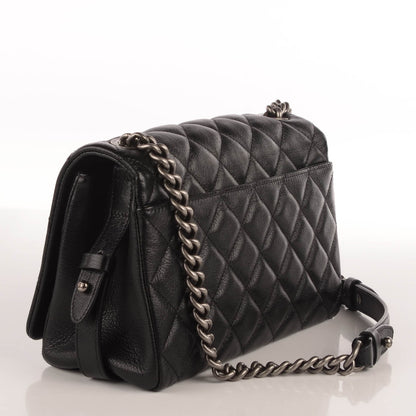 Chanel Metallic Goatskin Quilted Medium City Rock Flap Black 3 of 10