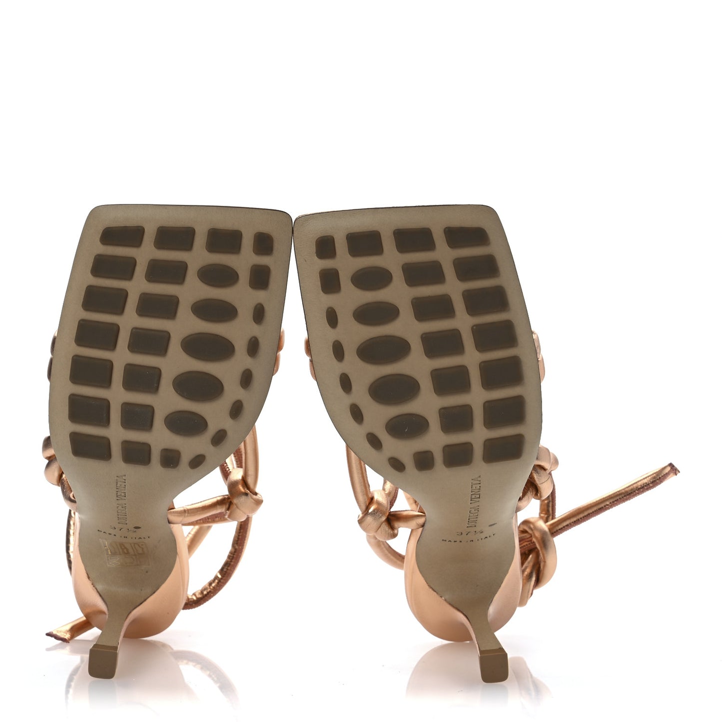 Metallic Nappa Dream Knotted Sandals 37.5 Gold Peach