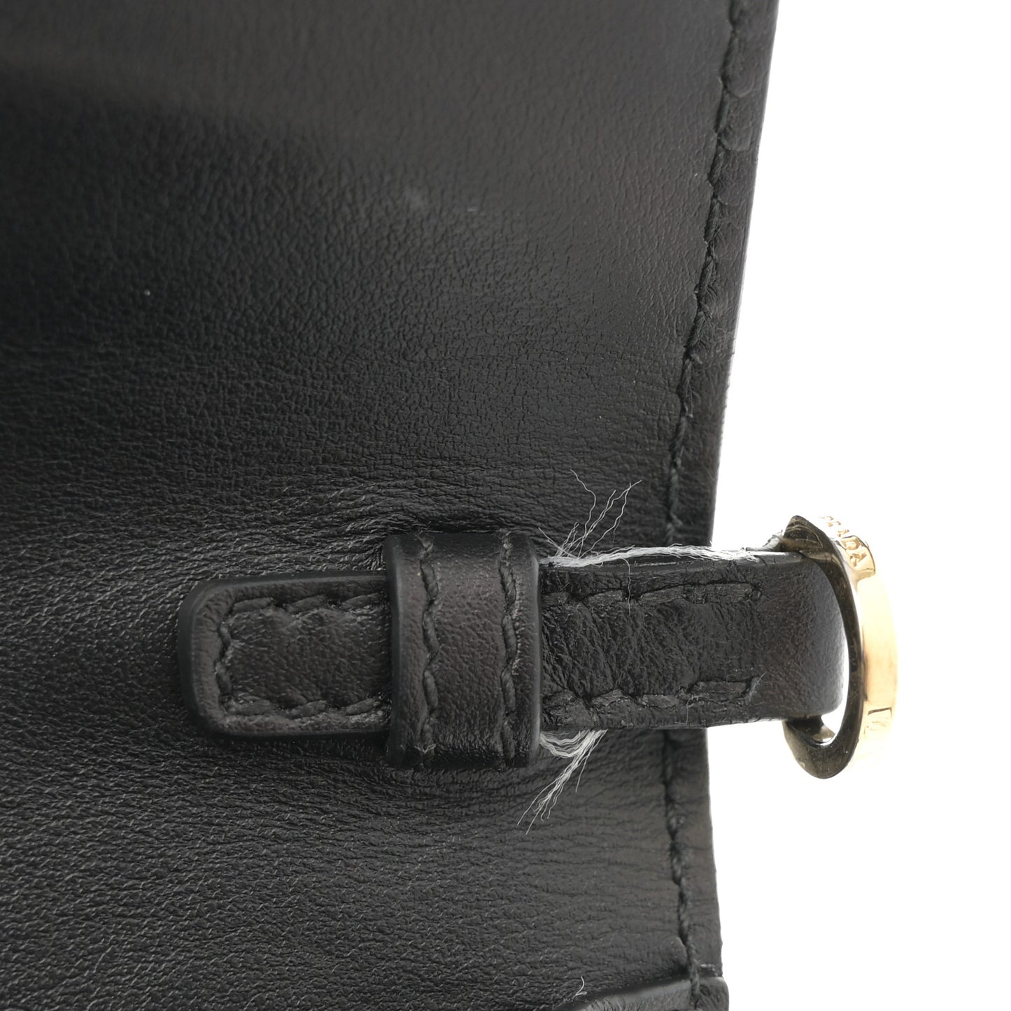 Saffiano Cuir Calfskin Monochrome Envelope Wallet on Chain Shoulder Bag Black