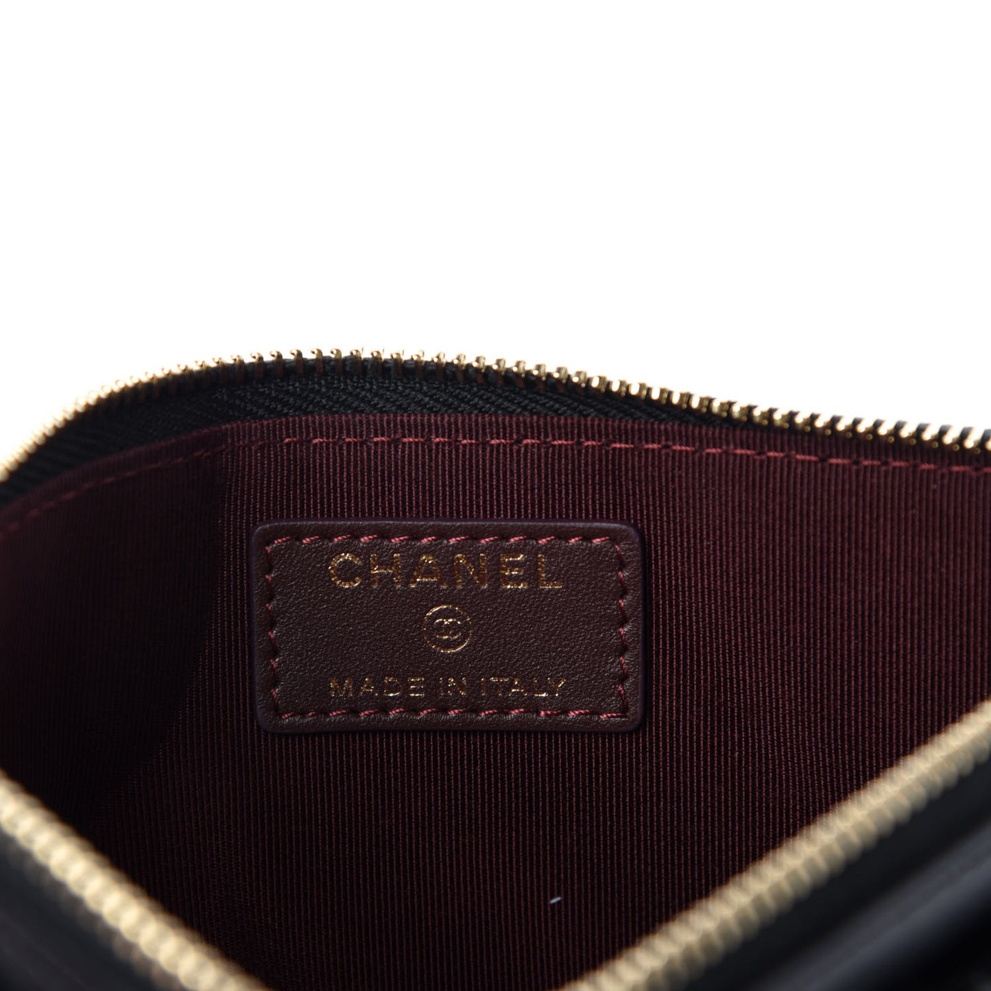 Lambskin Quilted Classic Zip Pouch Black