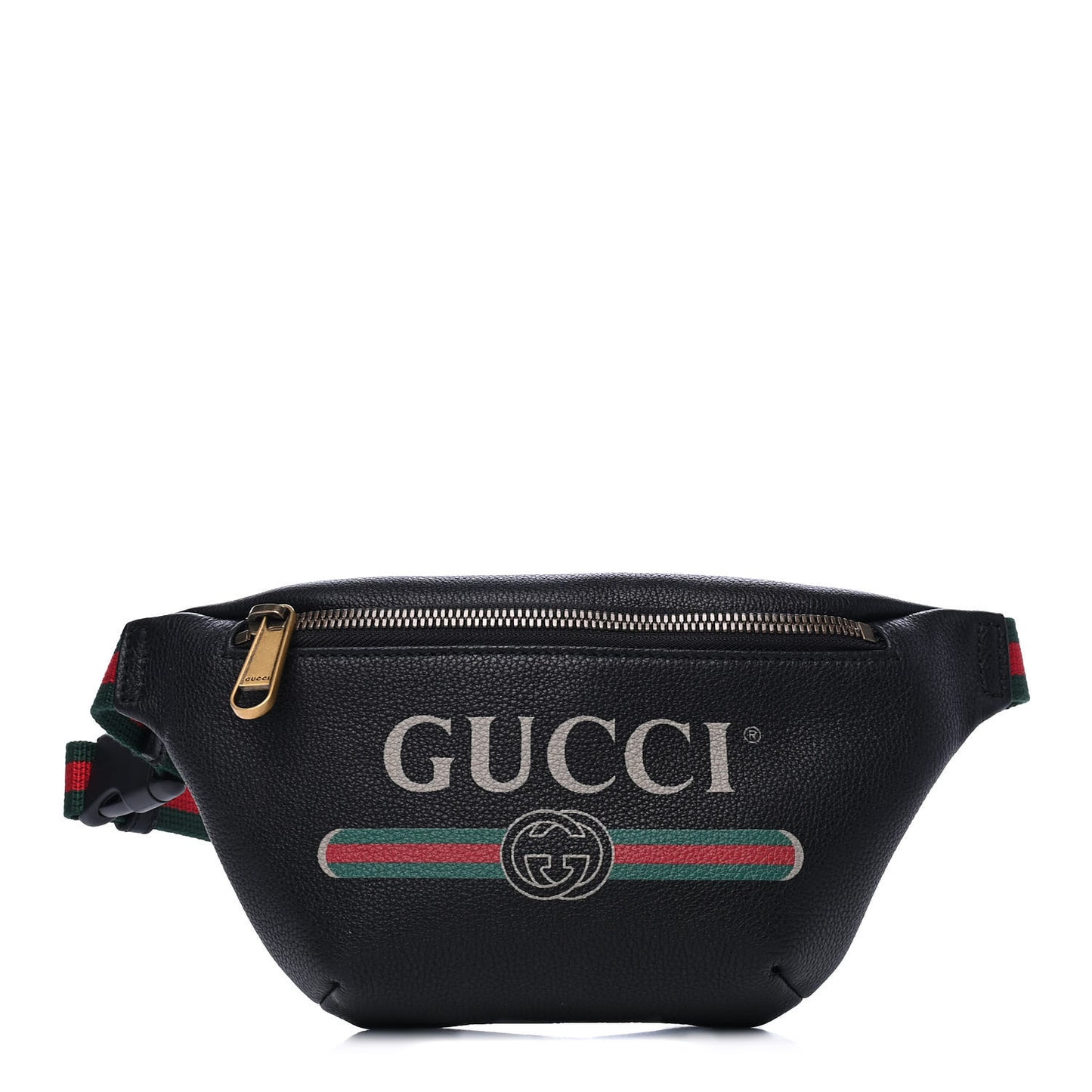 Grained Calfskin Small Logo Belt Bag Black