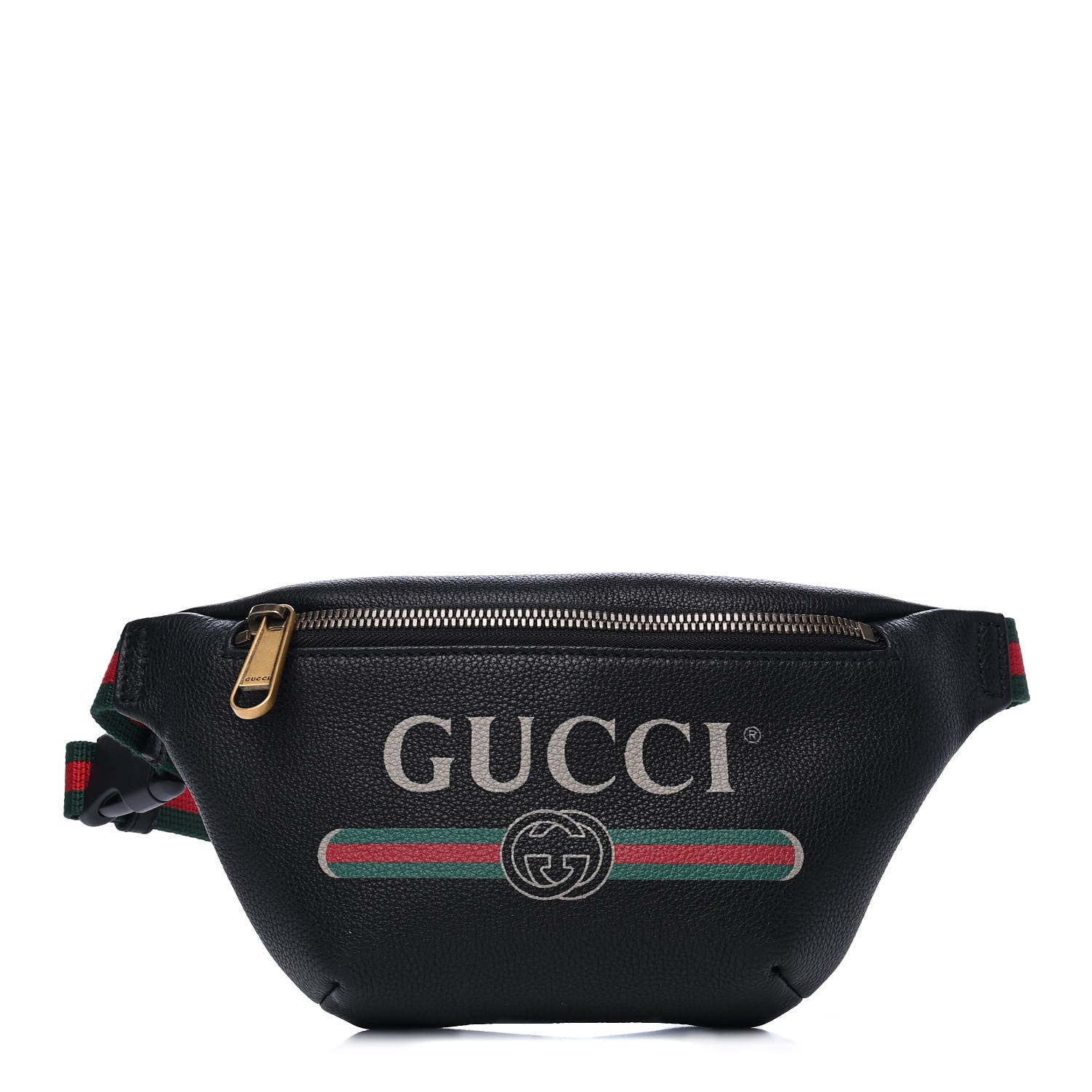 Gucci Grained Calfskin Small Logo Belt Bag Black 1 of 4