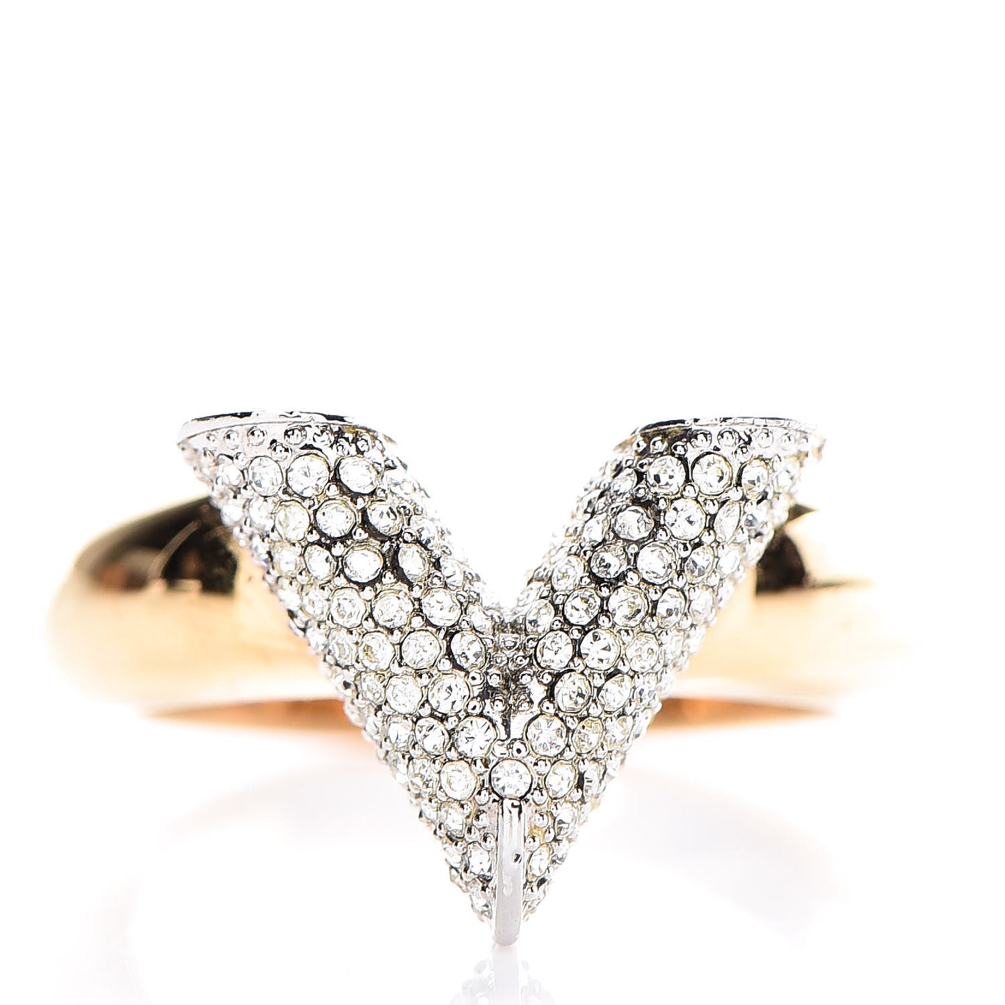 Crystal Essential V Strass Ring L 7.5 Silver Gold