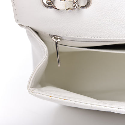 Chanel Caviar Quilted Jumbo Single Flap White 11 of 15