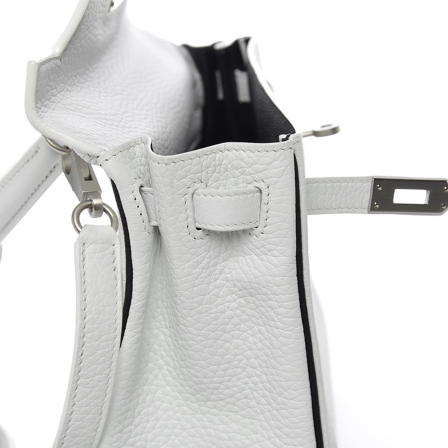 Taurillon Clemence Horseshoe Kelly Retourne 25 White Black