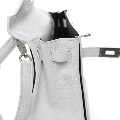 Hermes Taurillon Clemence Horseshoe Kelly Retourne 25 White Black 13 of 43