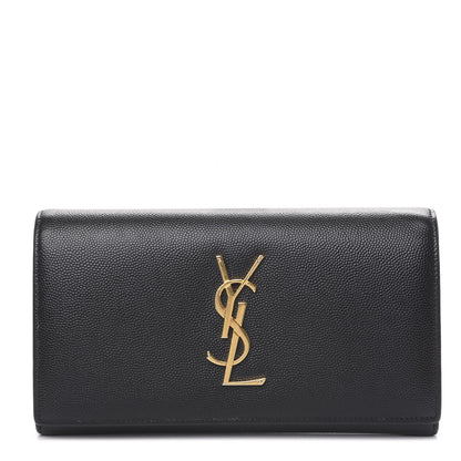 Saint Laurent Grain De Poudre Classic Monogram Cassandre Wallet Black 1 of 8