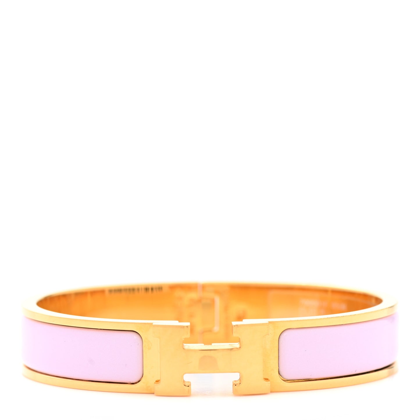 Enamel Narrow Clic Clac H Bracelet GM Rose Dragee