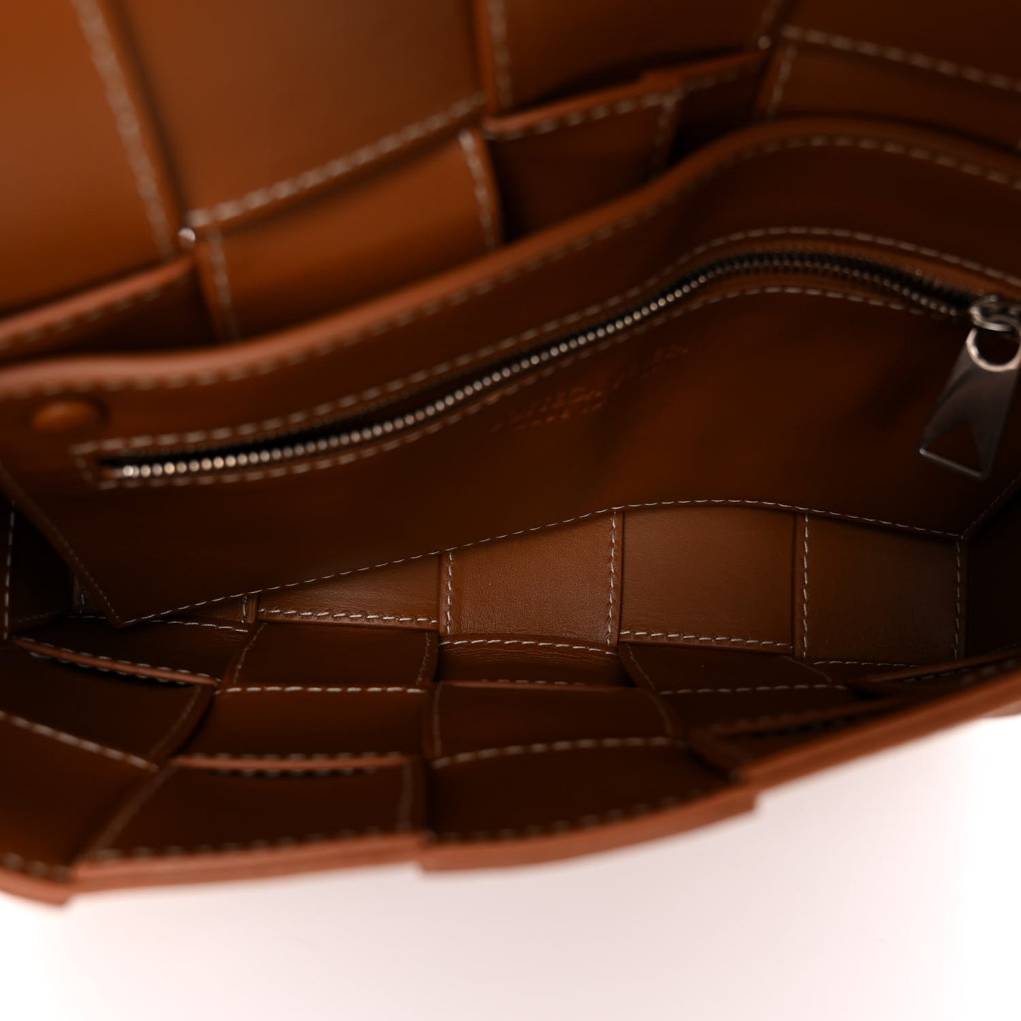 Lambskin Maxi Intrecciato Edge Stitch Cassette Crossbody Bag Wood