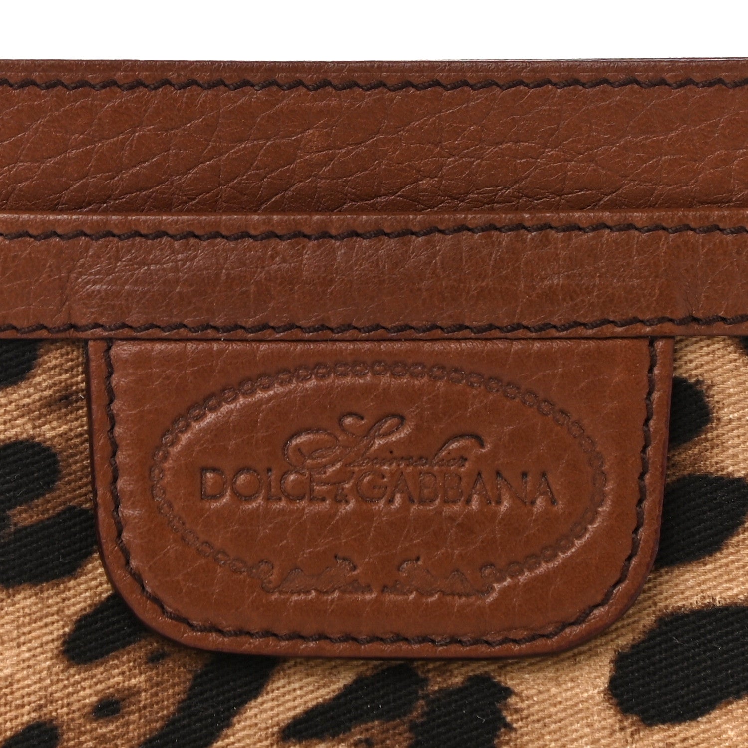 Dolce & Gabbana Canvas Leopard Print Card Holder Brown 6 of 8