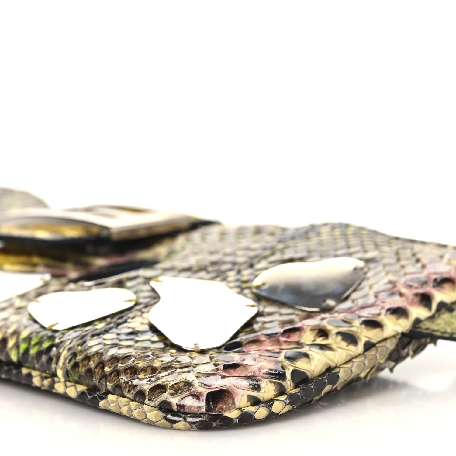Fendi Snakeskin Mirror Baguette Shoulder Bag 8 of 9