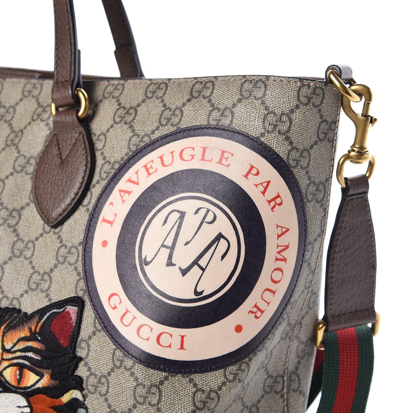 Soft GG Supreme Monogram Courrier Medium Crossbody Tote Beige New Acero