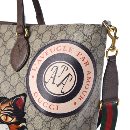 Gucci Soft GG Supreme Monogram Courrier Medium Crossbody Tote Beige New Acero 16 of 17