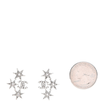Chanel Crystal CC Star Earrings Silver 2 of 6