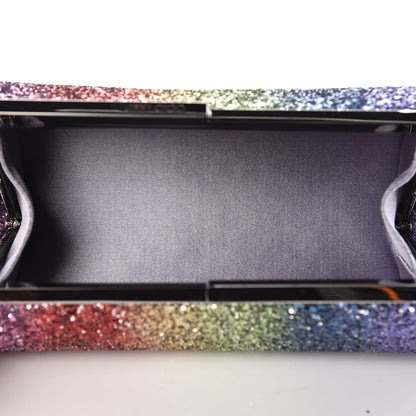 Jimmy Choo Coarse Glitter Trinket Clutch Rainbow Degrade 5 of 6