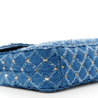 Valentino Garavani Denim Medium Rockstud Spike Shoulder Bag Denim 9 of 10