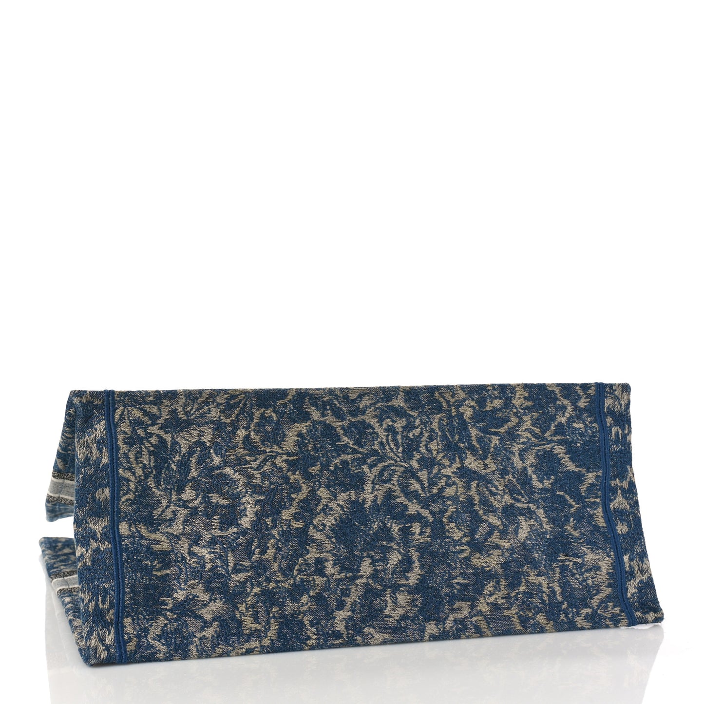 Canvas Embroidered Large Brocart Book Tote Blue
