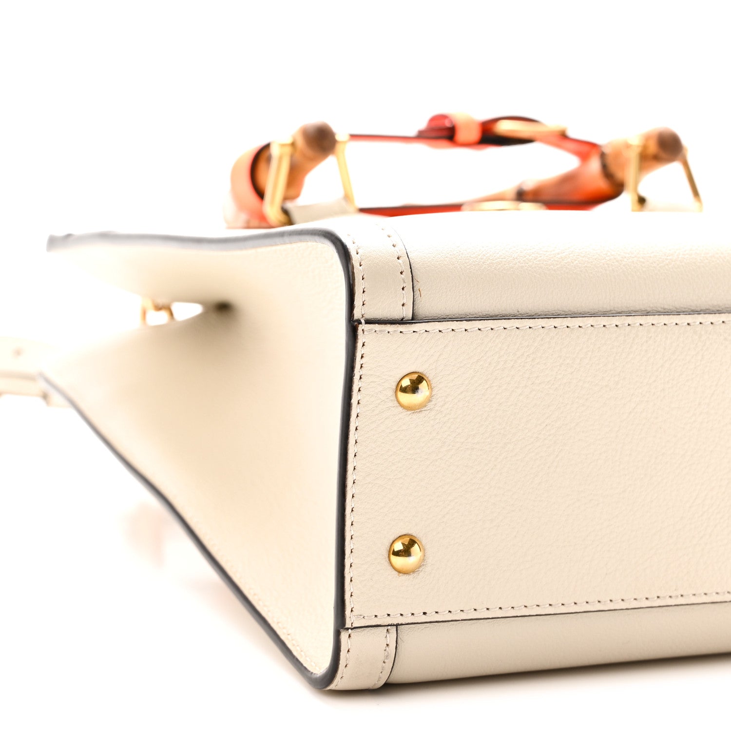 Gucci Wonka Grain Calfskin Small Diana Tote Bag Mystic White 9 of 10