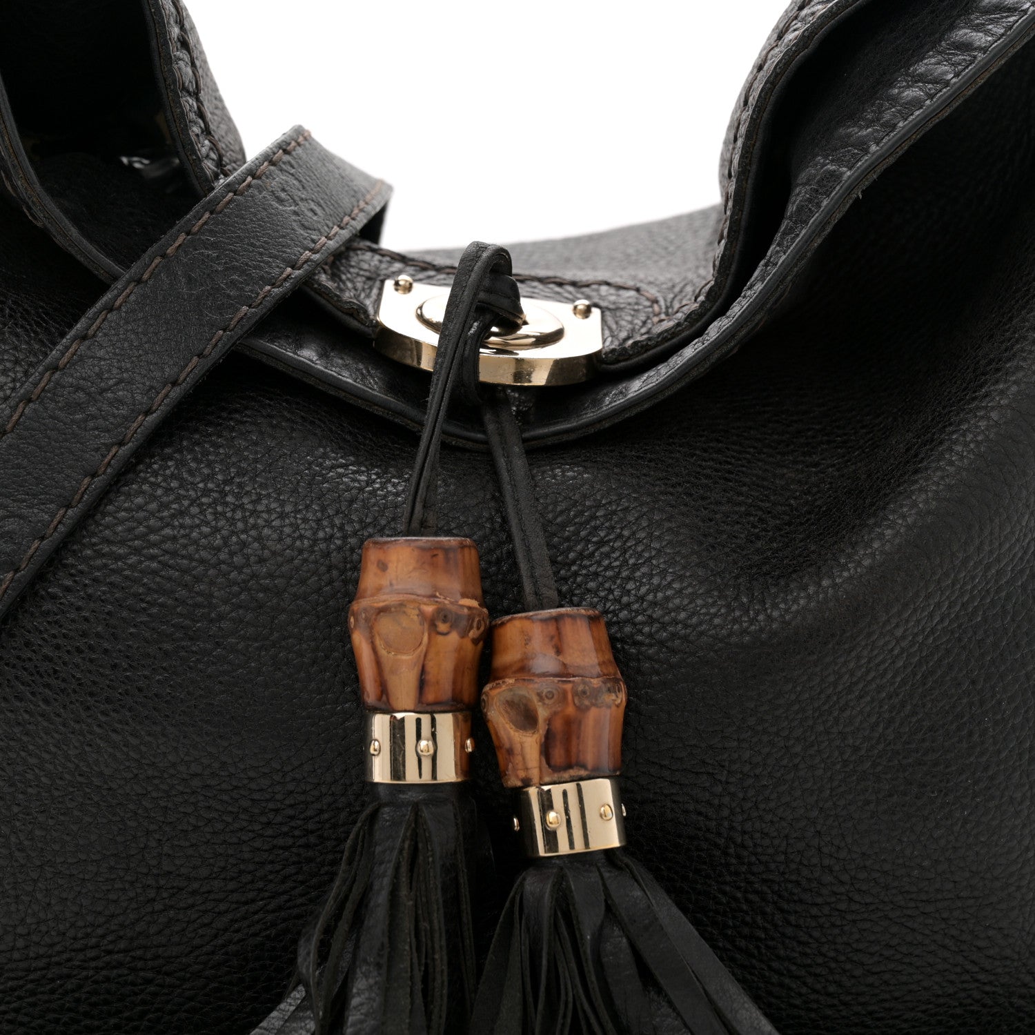 Gucci Calfskin Large Indy Top Handle Hobo Black 8 of 12