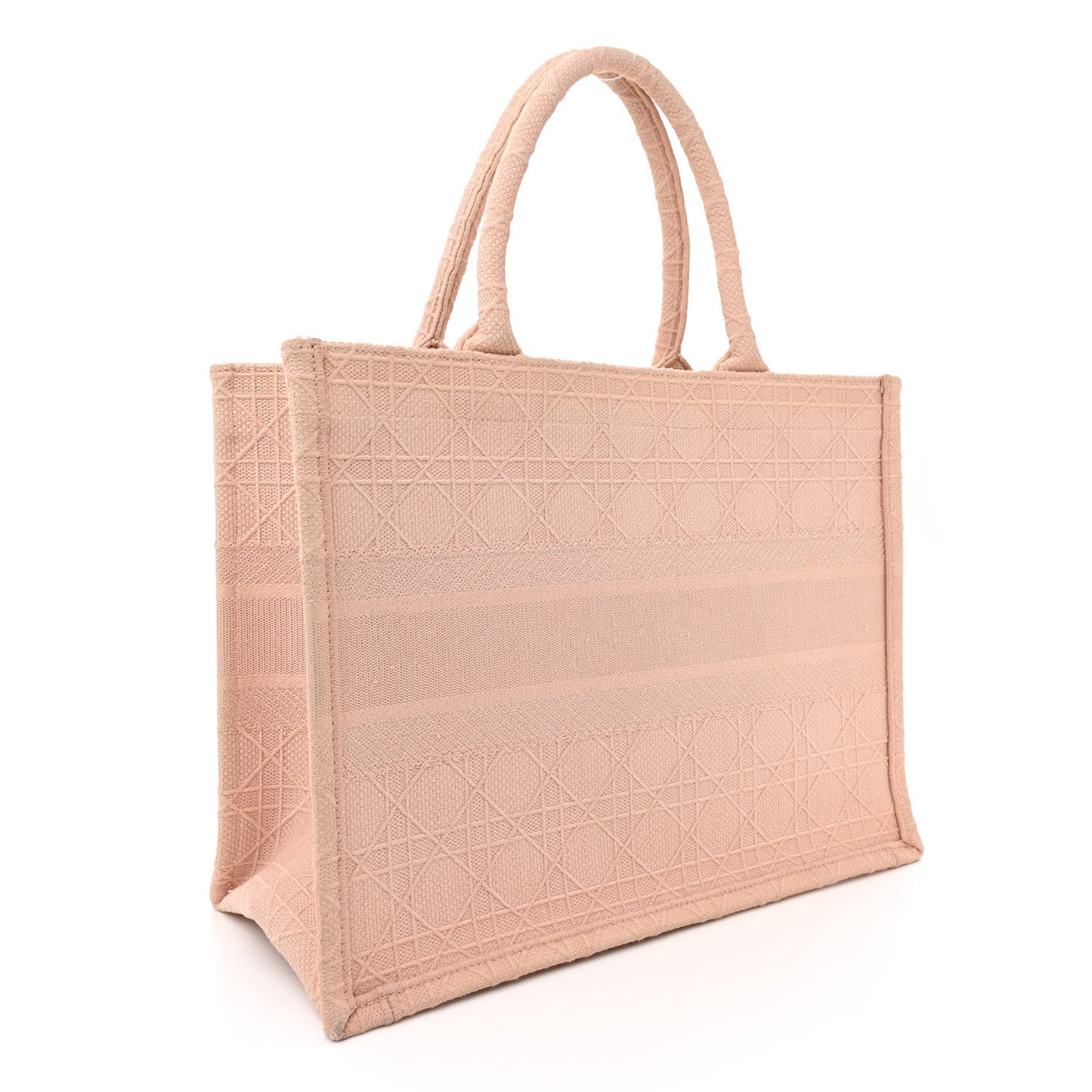 Canvas Embroidered Cannage Medium Book Tote Bois de Rose