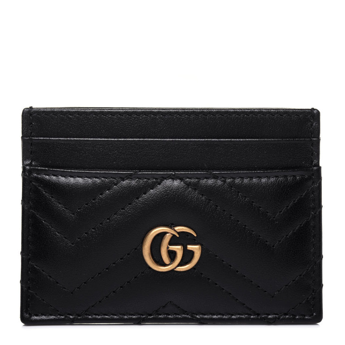 Gucci Calfskin Matelasse GG Marmont Card Holder Black 1 of 11
