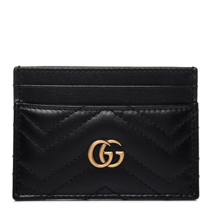 Gucci Calfskin Matelasse GG Marmont Card Holder Black 1 of 11