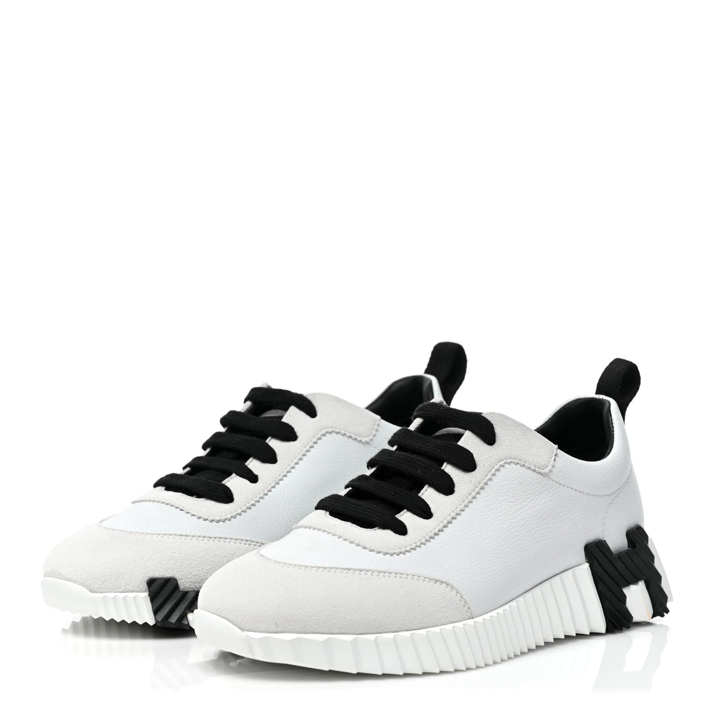 Goatskin Suede Goatskin Bouncing Sneakers 35.5 White Black