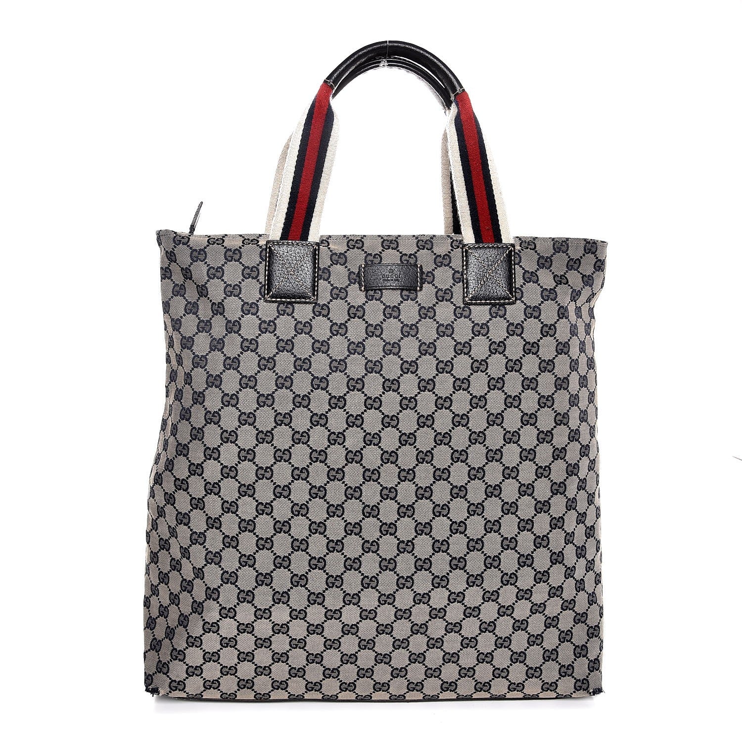 Gucci GG Monogram Large Web Handle Vertical Tote Dark Navy 1 of 11