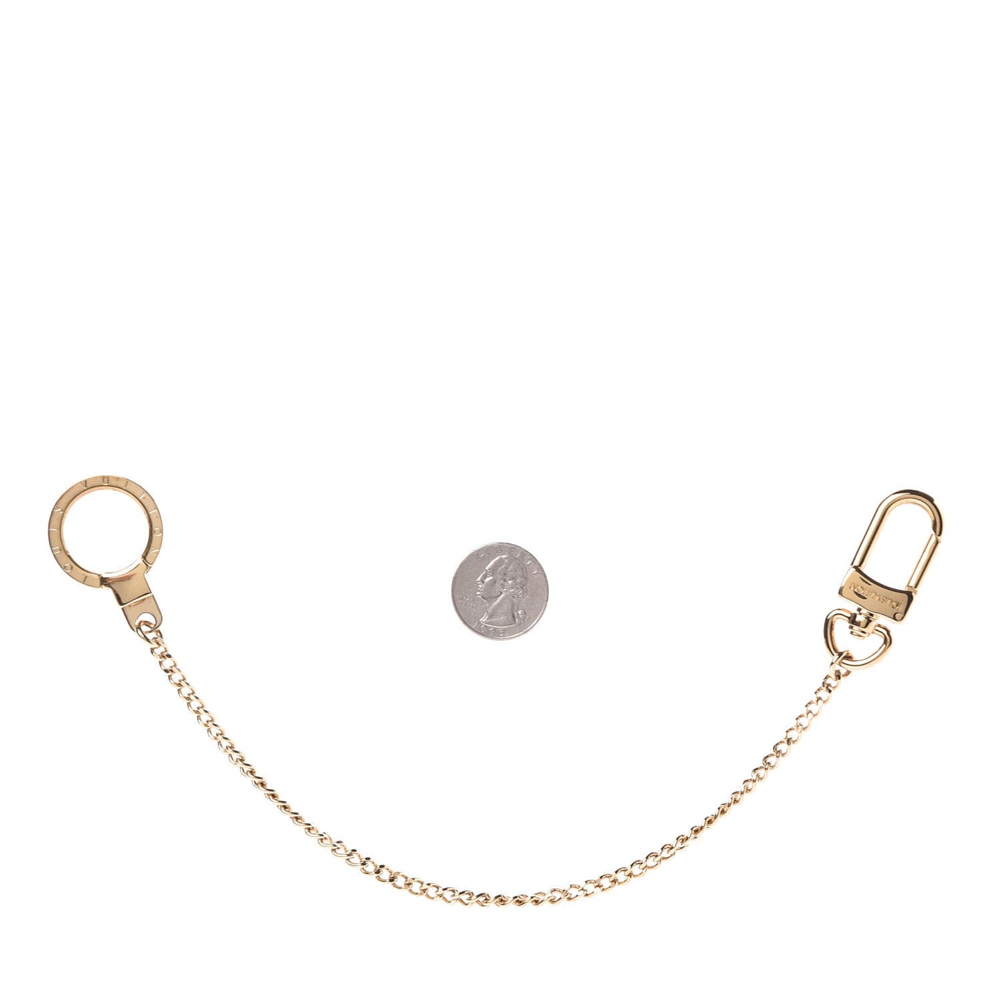 Metal Pochette Extender Key Ring Chain Gold