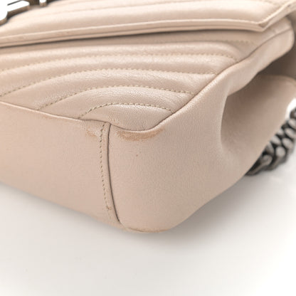 Saint Laurent Sheepskin Matelasse Chevron Monogram Medium College Bag Rose Antic 9 of 11