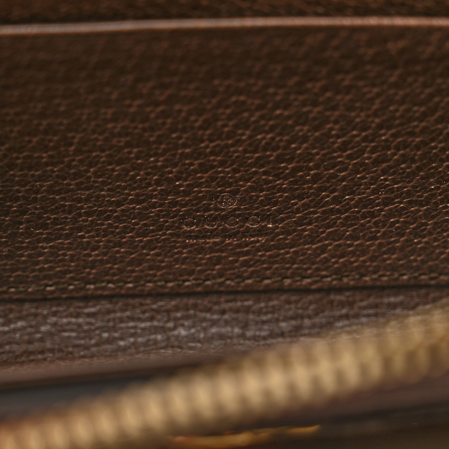 Gucci GG Supreme Monogram Textured Dollar Calfskin Web Ophidia Zip Around Card Case Wallet Beige Ebony New Acero 6 of 7