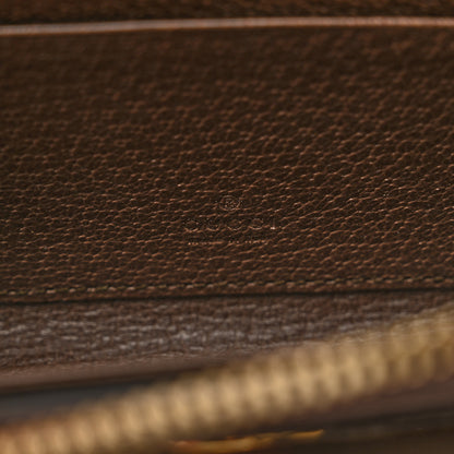 Gucci GG Supreme Monogram Textured Dollar Calfskin Web Ophidia Zip Around Card Case Wallet Beige Ebony New Acero 6 of 7