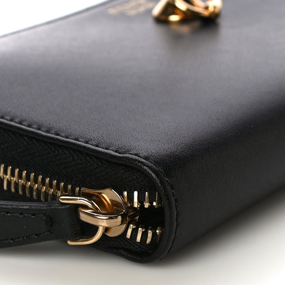Fendi Vitello Liberty Century Lucido By The Way Zip Around Wallet Black 8 of 12