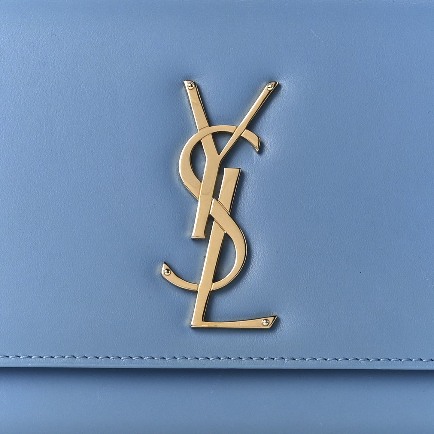 Smooth Calfskin Classic Monogram Cassandre Clutch Blue Glacier