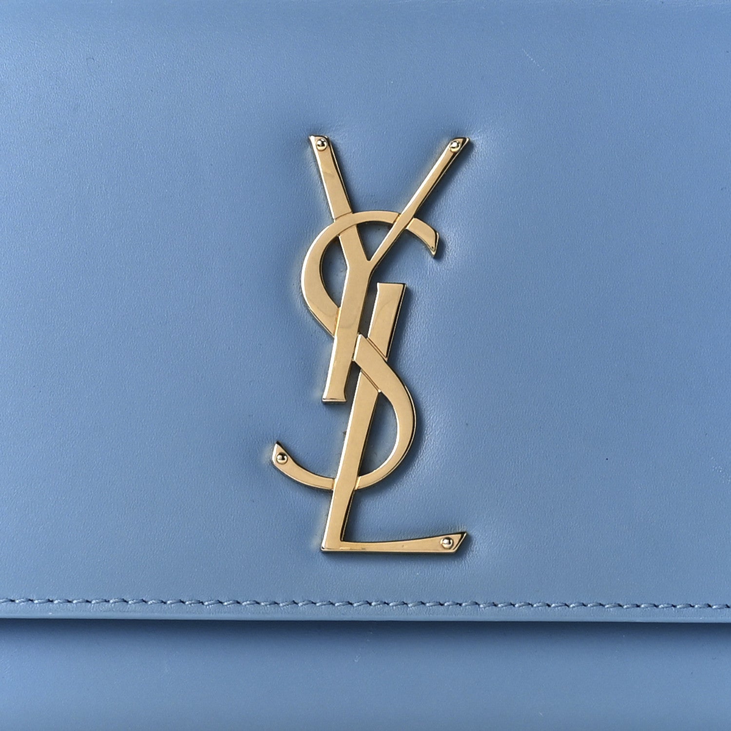 Saint Laurent Smooth Calfskin Classic Monogram Cassandre Clutch Blue Glacier 8 of 9