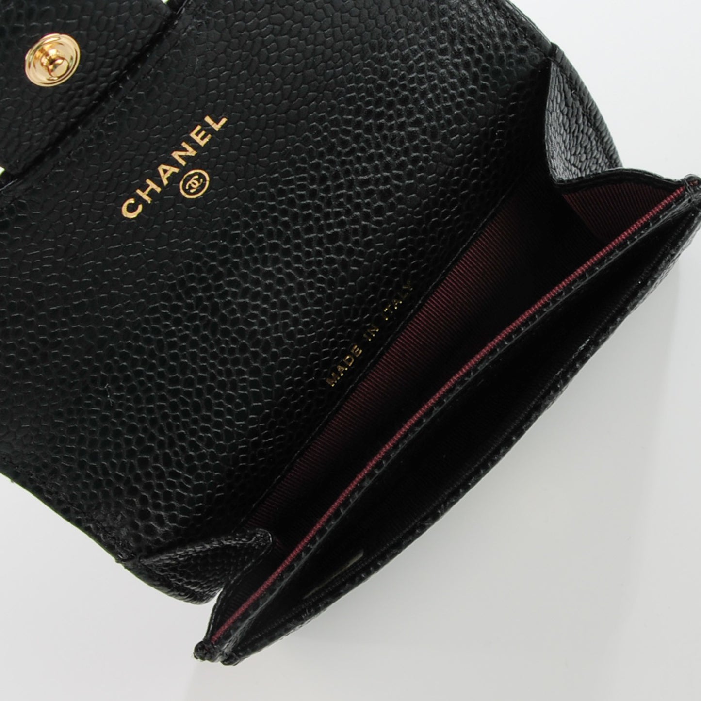 Caviar Quilted Flap Holder Black