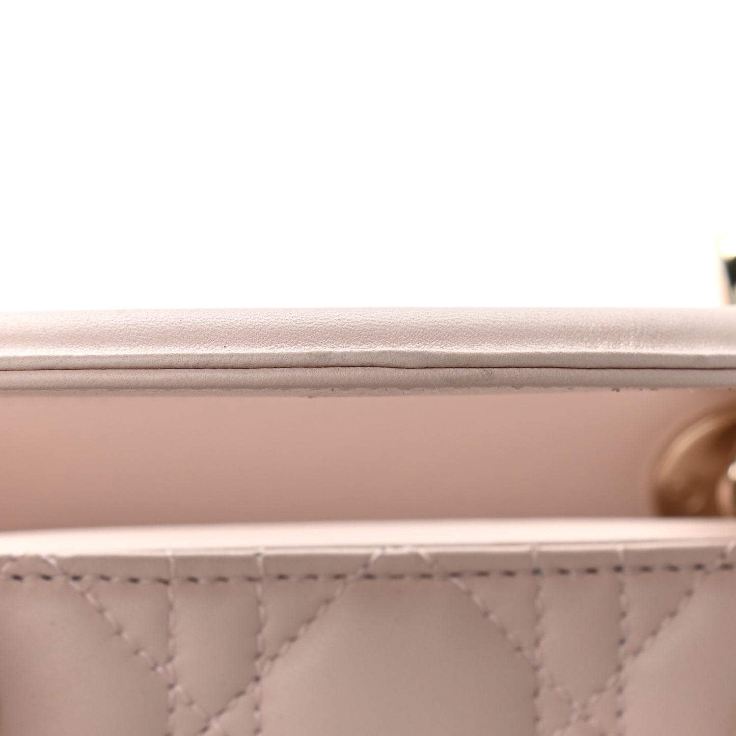 Lambskin Cannage Medium Lady Dior Rose Poudre