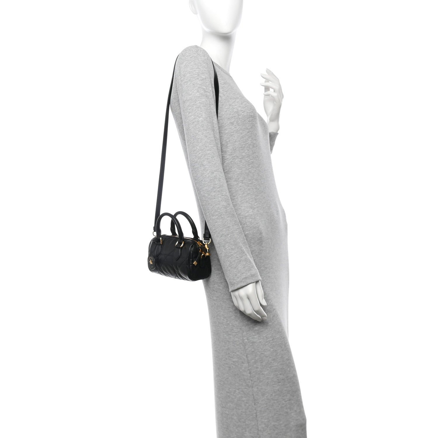 Christian Dior Calfskin Macrocannage Nano Groove 17 Bag Black 2 of 11