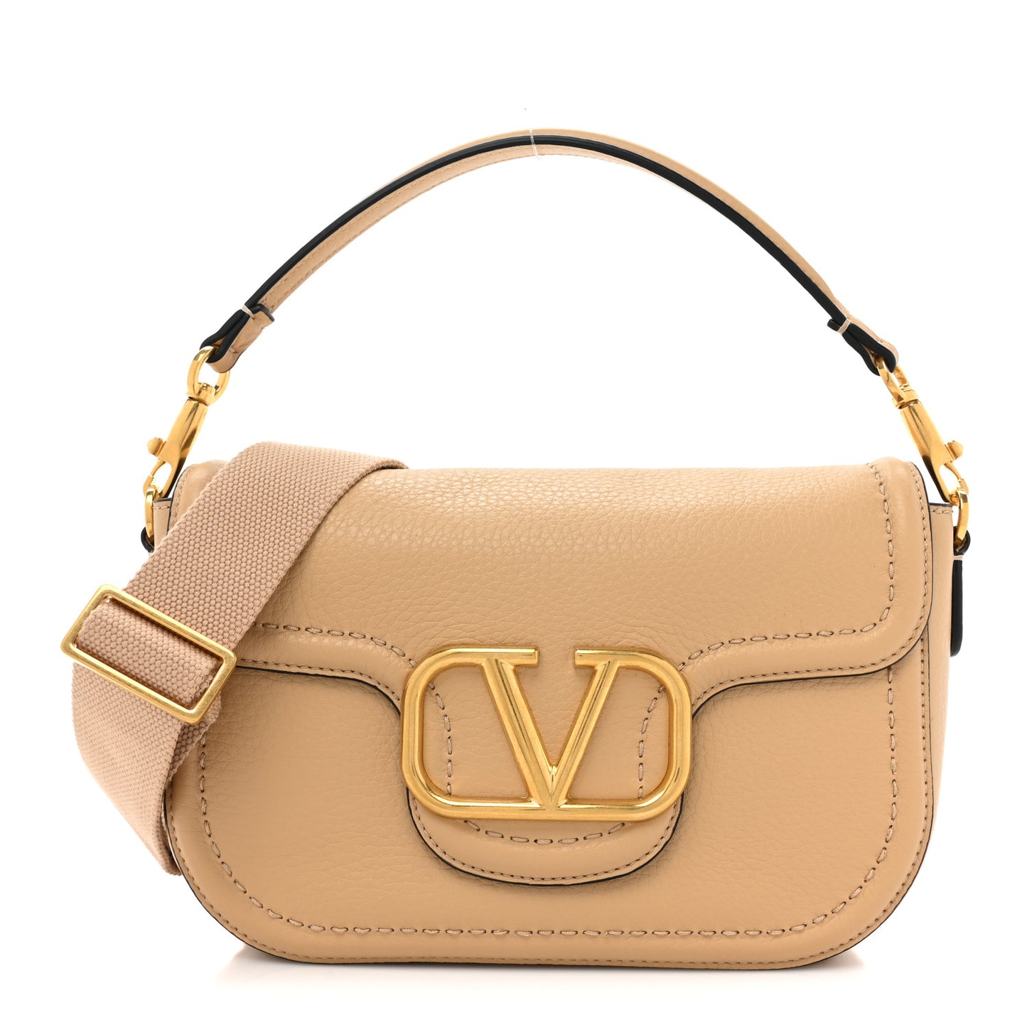 Soft Grainy Calfskin Alltime Shoulder Bag Cappuccino