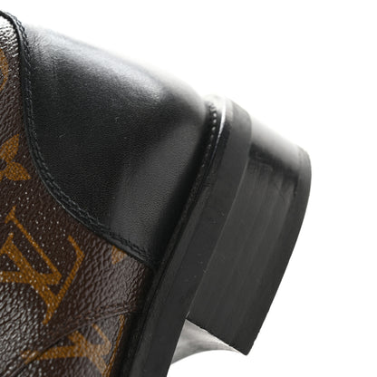 Louis Vuitton Calfskin Monogram Wonderland Flat Ranger Boots 39.5 Black 11 of 12
